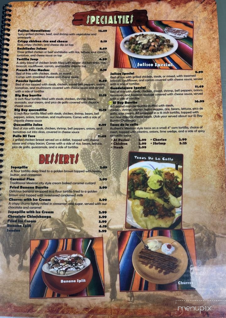 Menu of Mi Toro Mexican in Caledonia, MS 39740