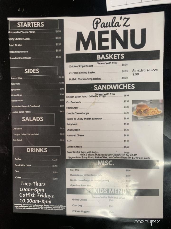 Menu of Paula'z in Providence, KY 42450