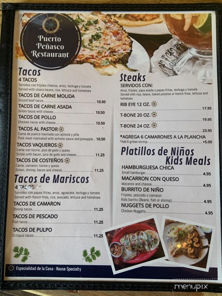 Menu of Puerto Penasco Restaurant in Santa Fe, NM 87507