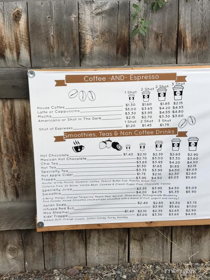 Menu of Rise & Shine Espresso in Salmon, ID 83467