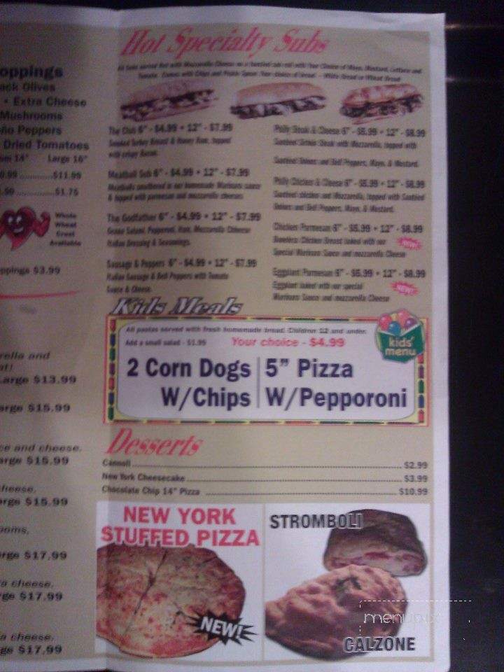 Menu of New York Pizza in Hartwell, GA 30643
