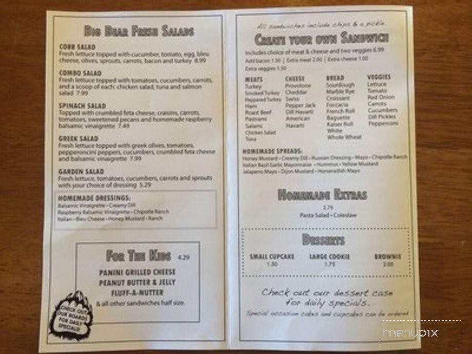 Menu of Big Bear Deli in Post Falls, ID 83854