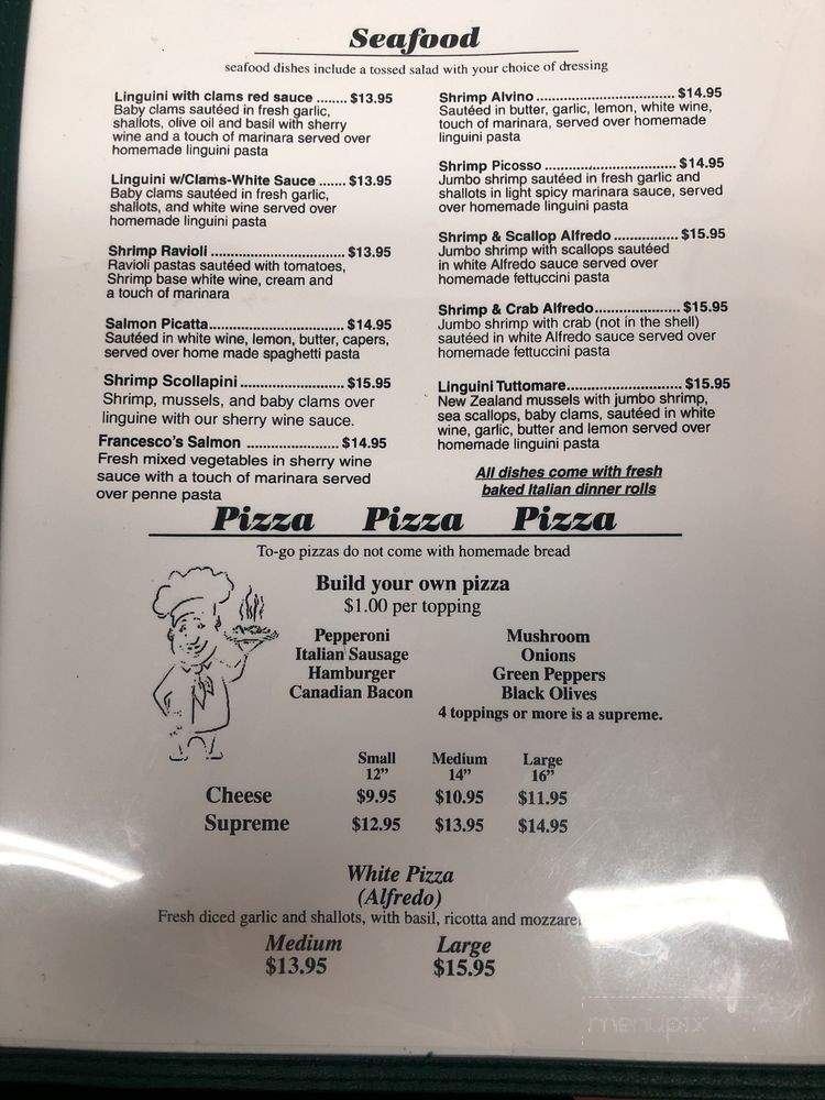 Menu of Francesco's in Claremore, OK 74017