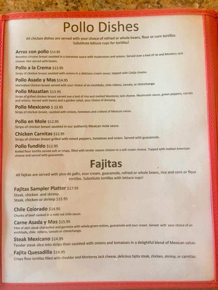 Online Menu of El Mira Mar Mexican Restaurant, Jackson, CA