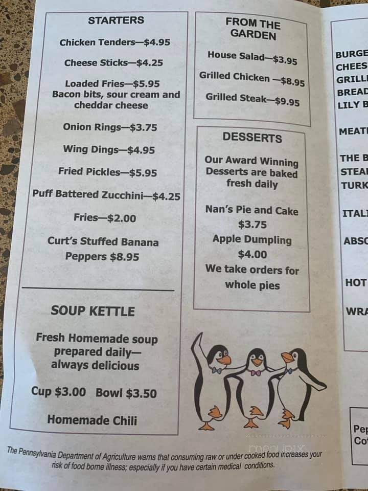 Menu of Ice Plant in Greensboro, PA 15338