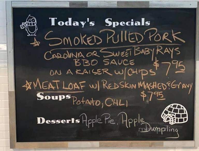 Menu of Ice Plant in Greensboro, PA 15338