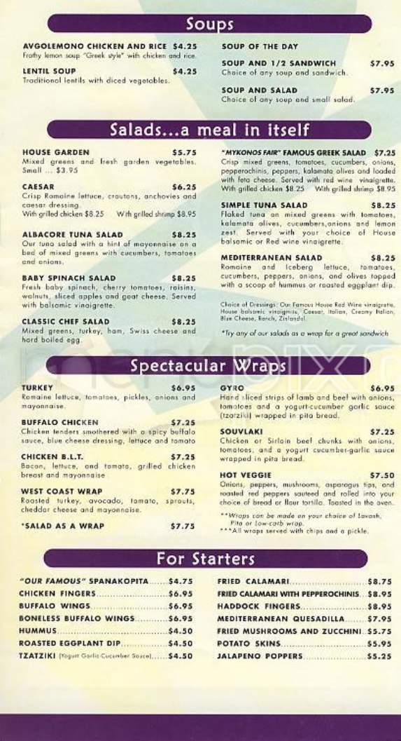 Menu of Zoes Kitchen in Greensboro, NC 27409