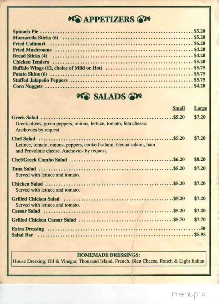 Menu of II Pizza in Saint SC 29477