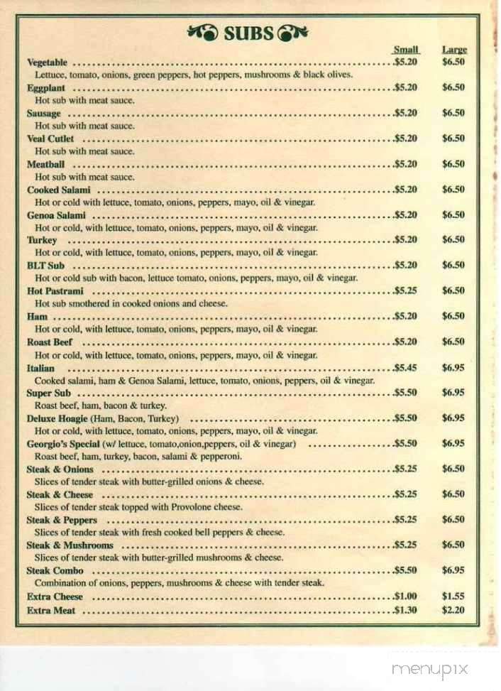 Menu of II Pizza in Saint SC 29477