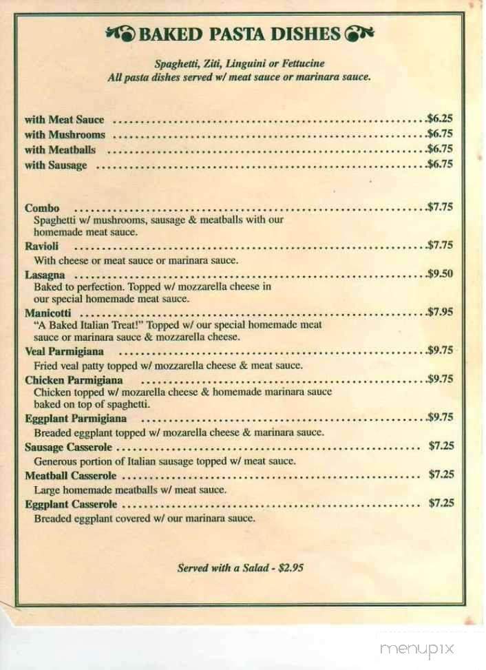 Menu of II Pizza in Saint SC 29477