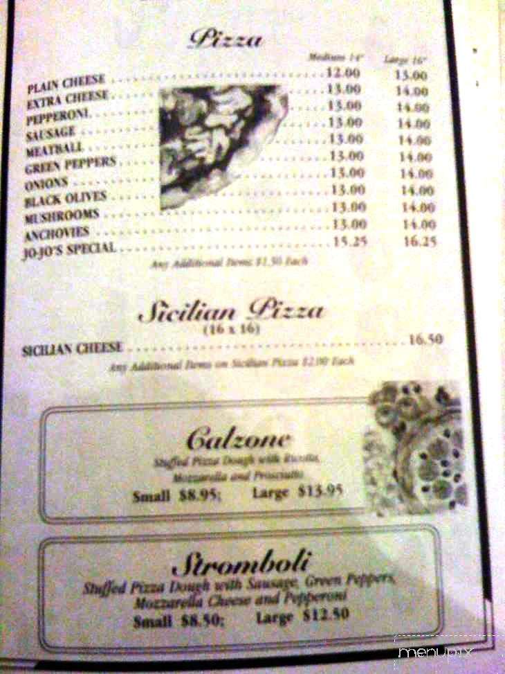 Menu of Jo Jo's Pizzeria & Restaurant in Ventnor City, NJ 08406