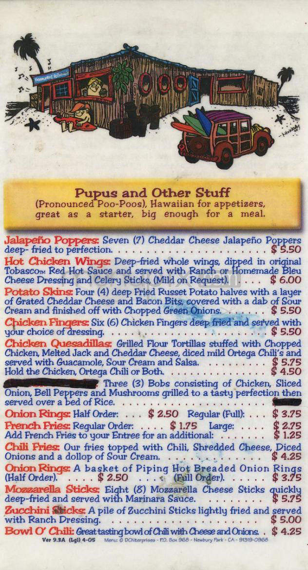 Menu of The Shack in Fremont, WI 54940