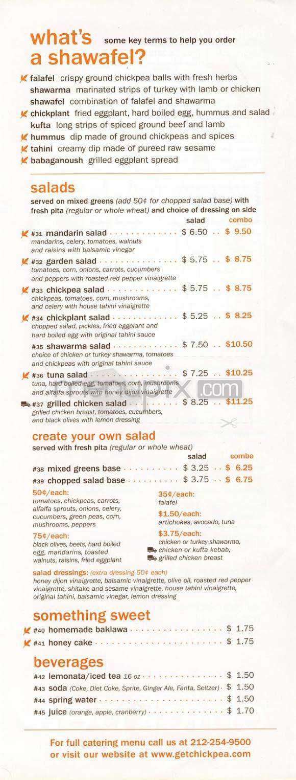 Menu of Chickpea in Michigan City, IN 46360