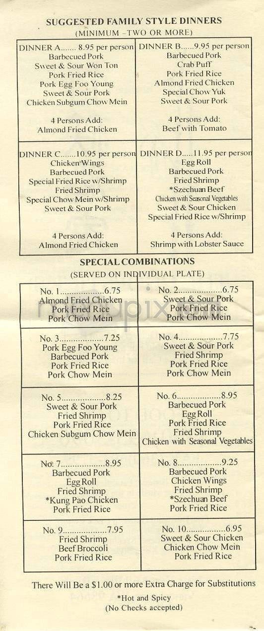 Menu of The Chopsticks in Vancouver, WA 98664