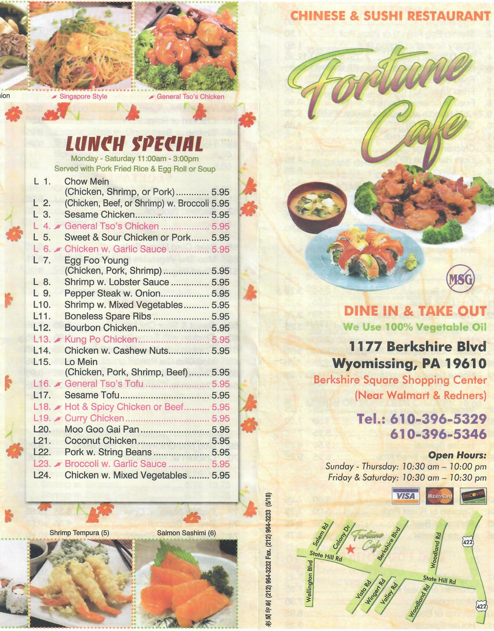 fortune chinese restaurant menu Clyde Murry