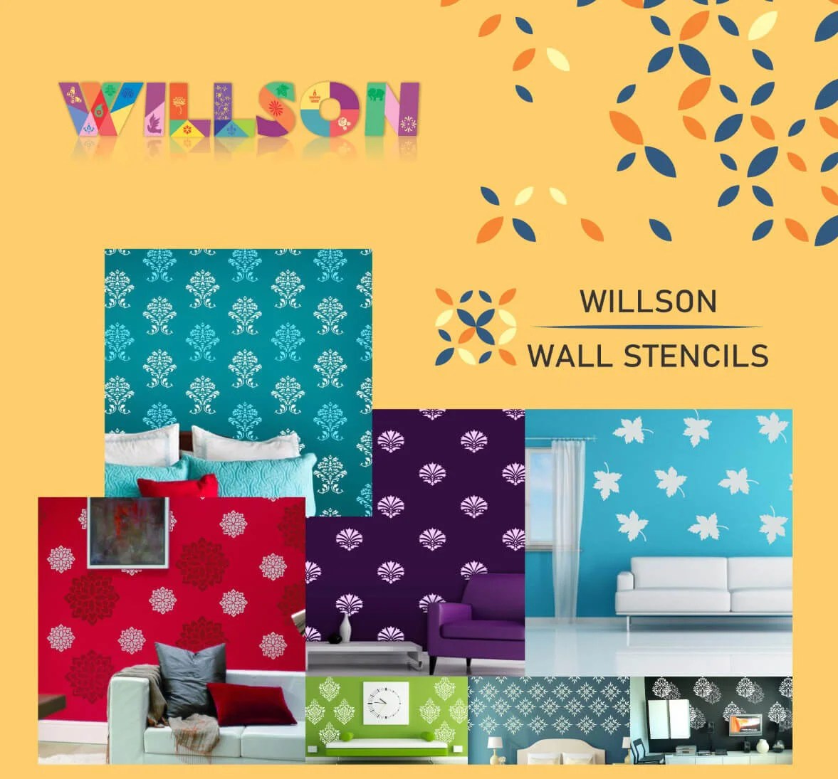 Shop Flower Stencil Collection Floral Wall Art Stencils