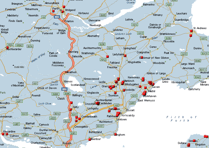 Map of Mercers in Scotland 2002 Mercer Millions