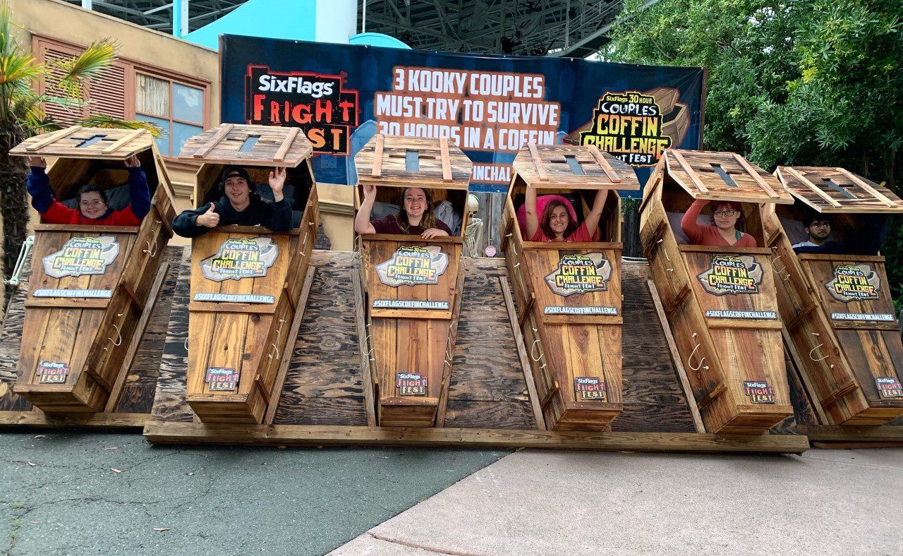 Fright Fest Six Flags Coffin Challenge glemercedesblog