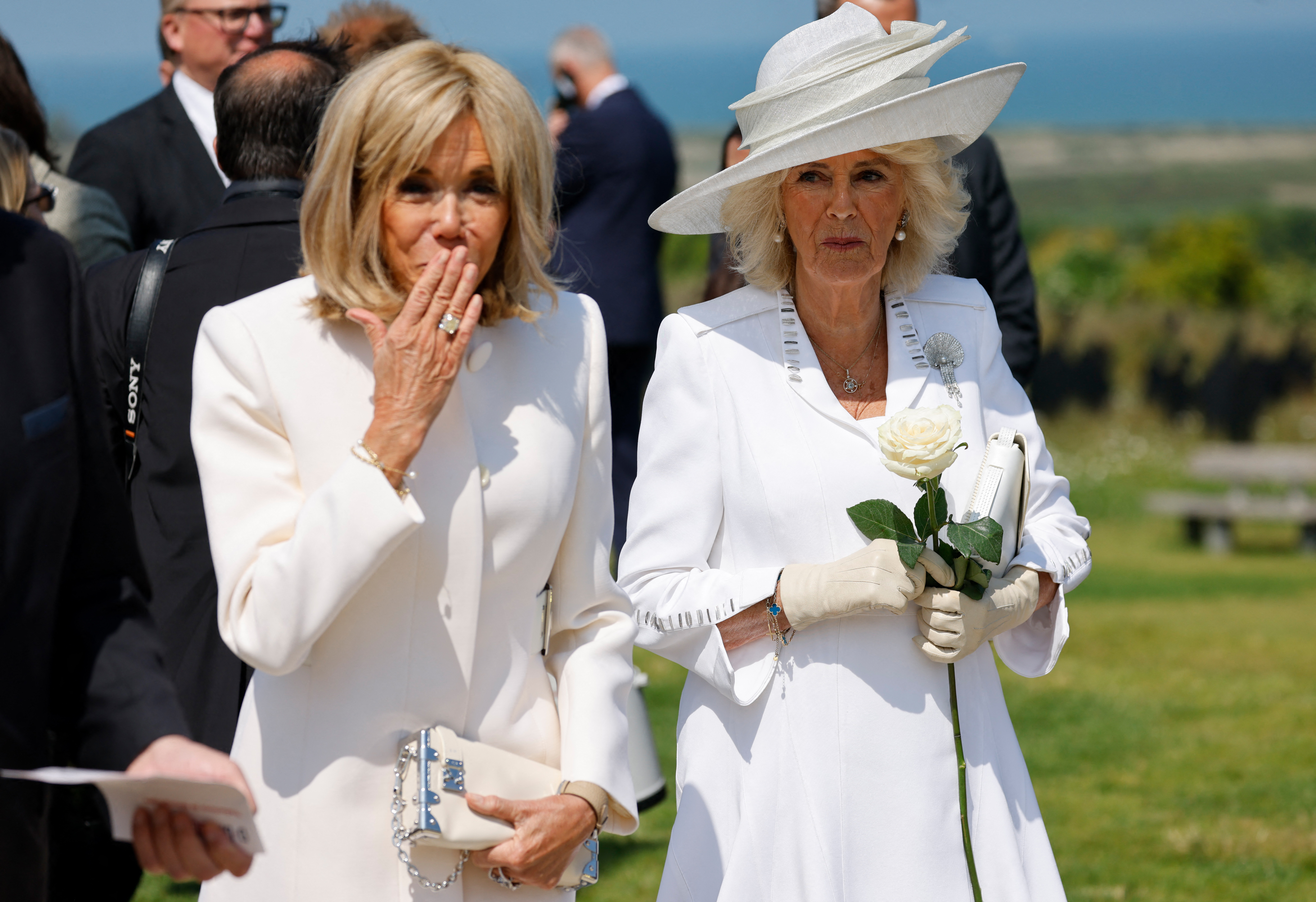 Queen Camilla rejects Brigitte Macron's hand-holding on the D-Day memorial