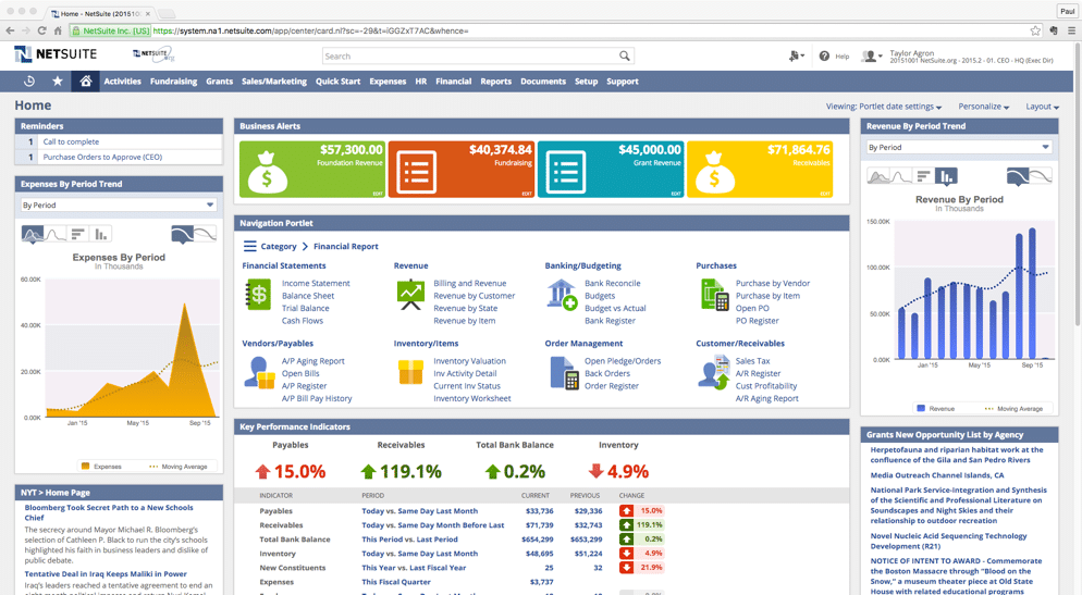 Dashboard Netsuite Erp / How To Publish A Netsuite Dashboard Sikich Llp