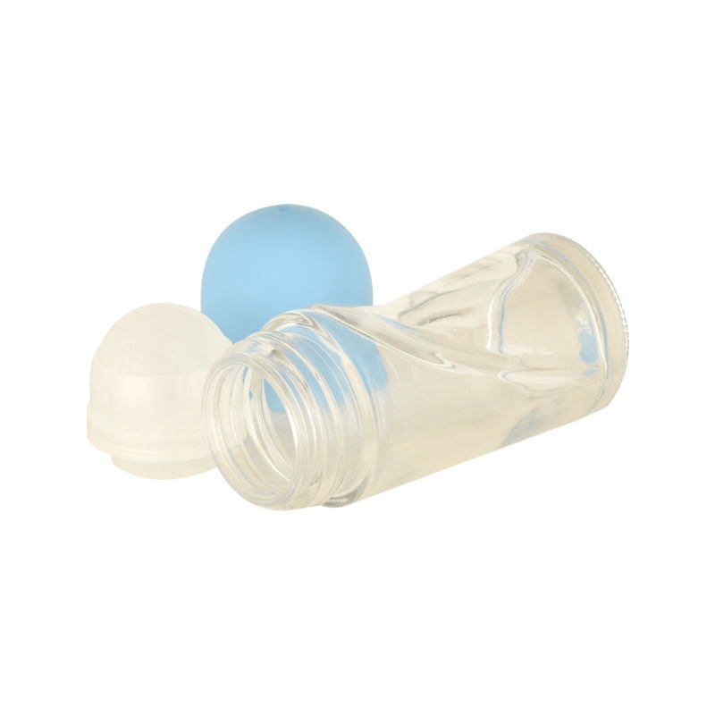 Fancy Unique Design Empty 50ml Glass Roll On Deodorant Bottle Container