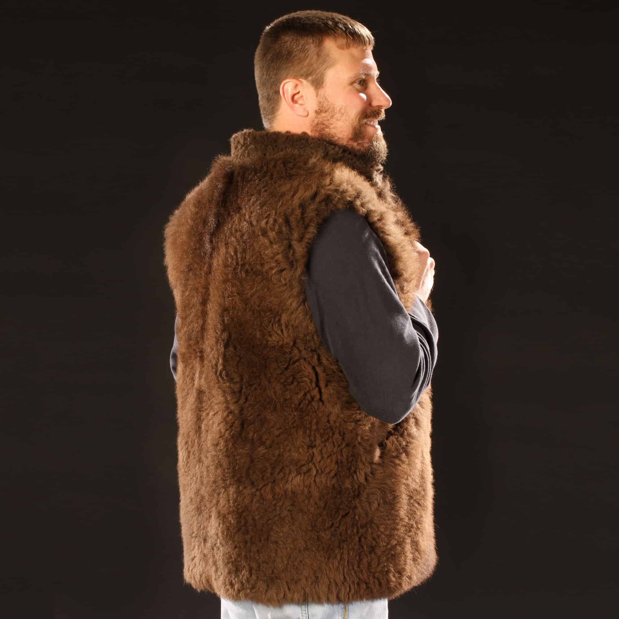 Classic Style and Incredible Warmth Buffalo Fur Vest Merlin's Hide Out