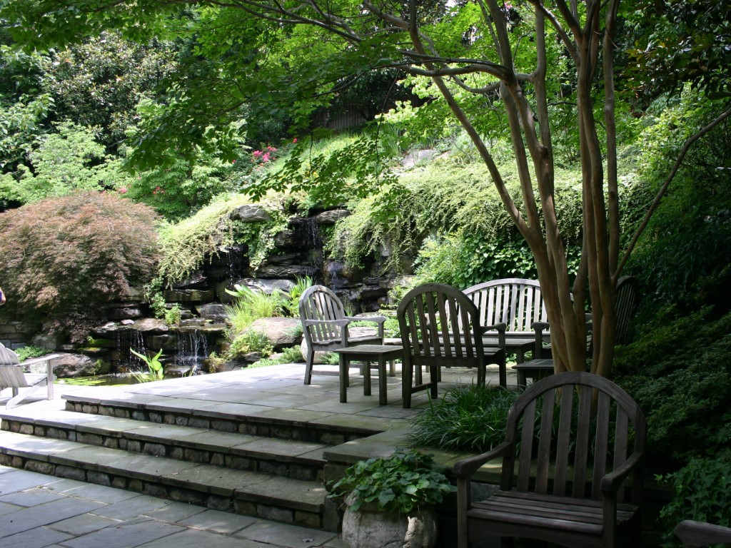 Elevated Patio with Pond Merrifield Garden Center