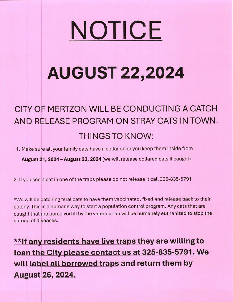 City of Mertzon Mertzon, Texas Mertzon, Texas