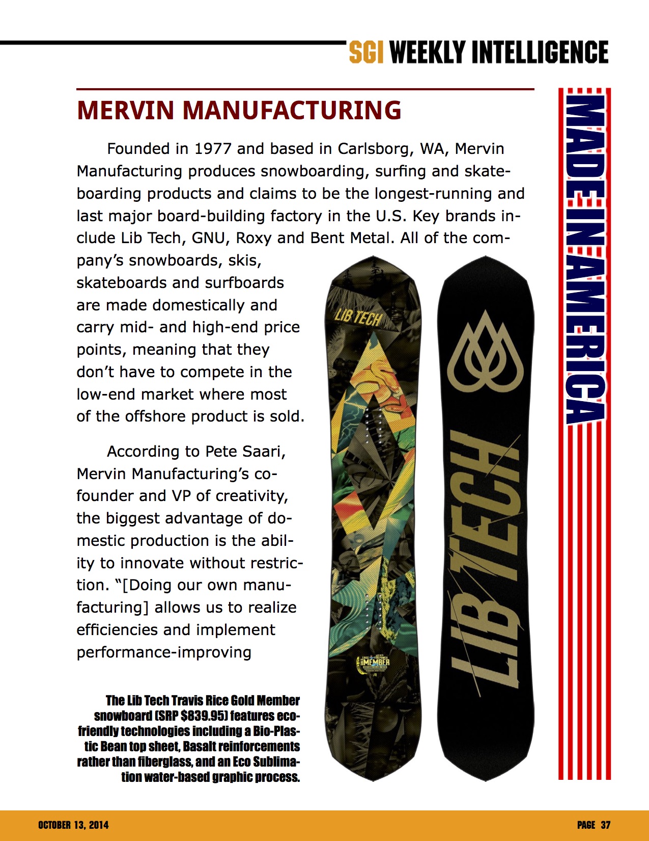 SGI Weekly Intelligence Features Mervin Mfg. Mervin Manufacturing