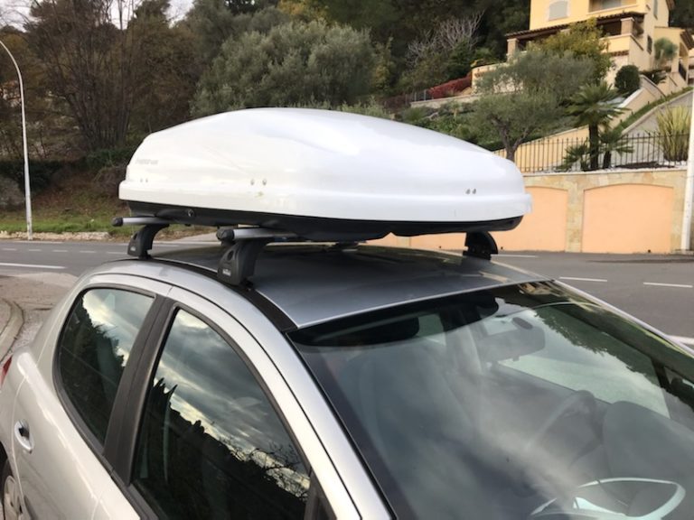 COFFRE DE TOIT UNIVERSEL BLANC 400L Location d'objets (coffre de toit