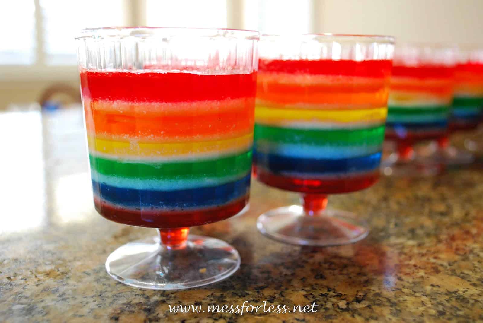 Rainbow Jello Mess for Less