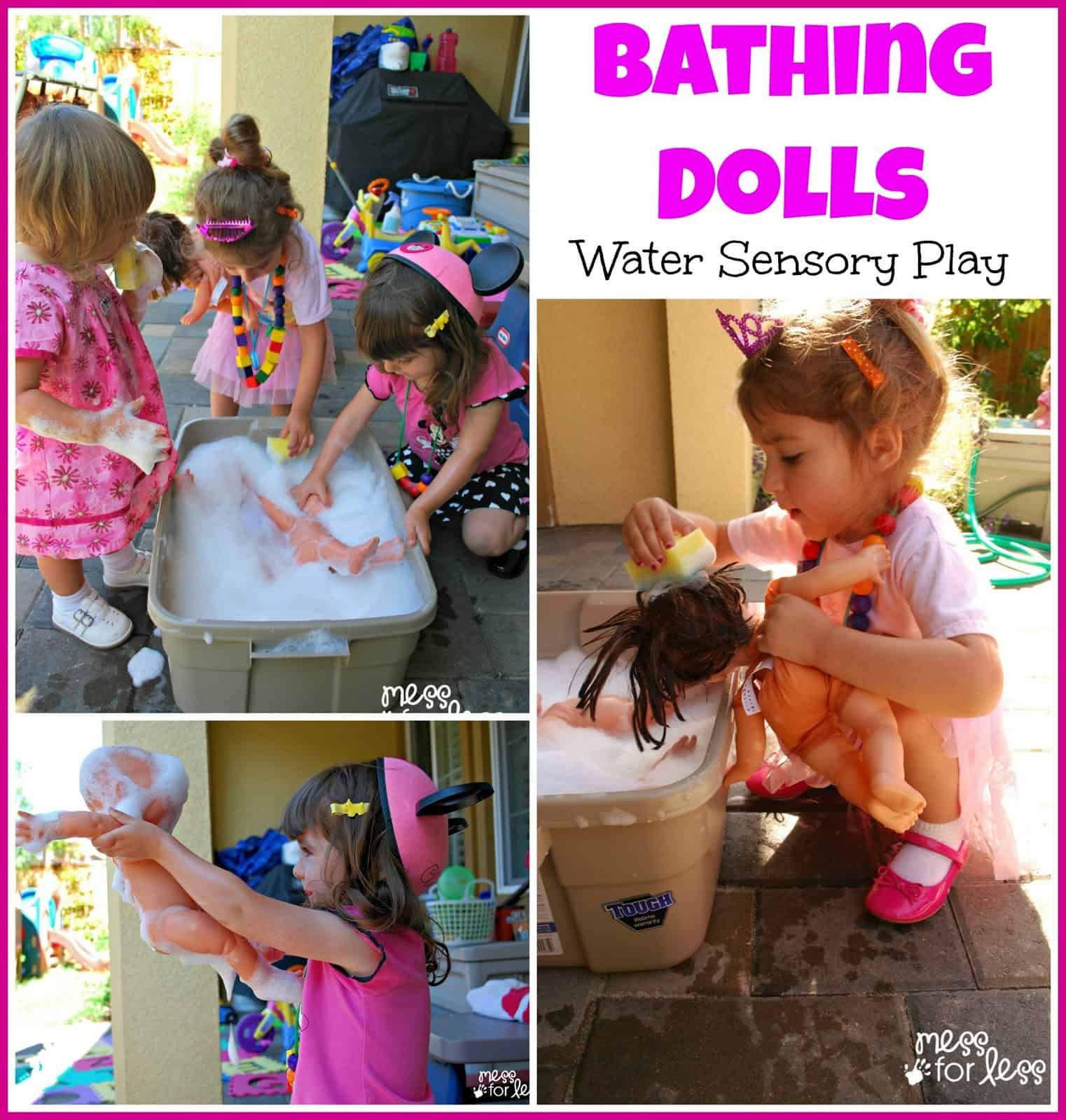 Bathing Dolls Water Sensory Play Mess for Less