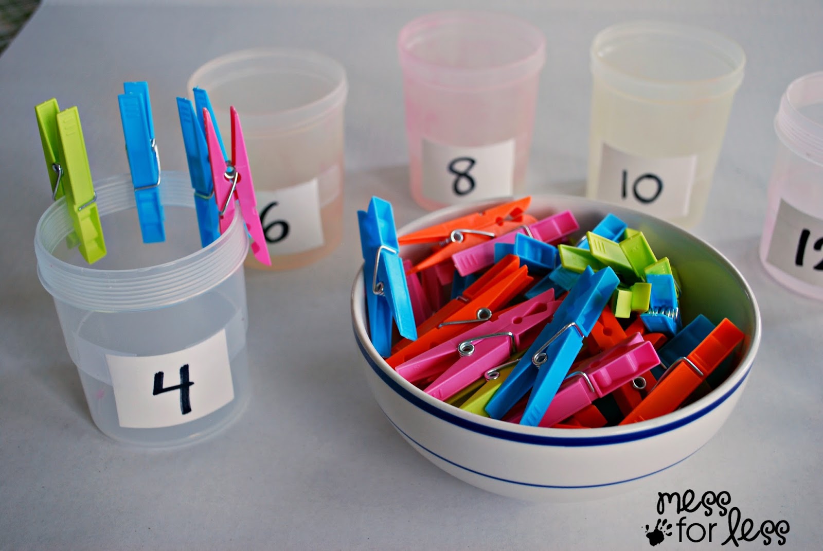 Clothespin Math Preschool Math Activity Mess for Less