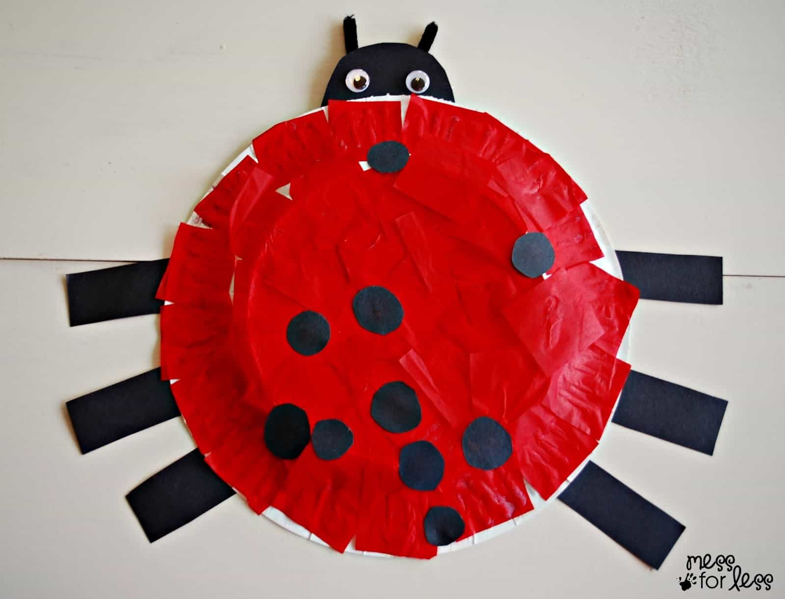 Paper Plate Ladybug Craft Mess for Less