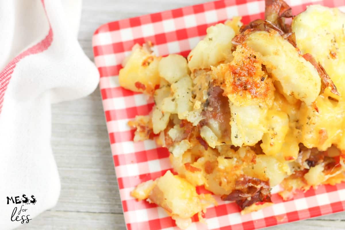 Bacon Cheddar Ranch Smashed Potatoes Mess for Less