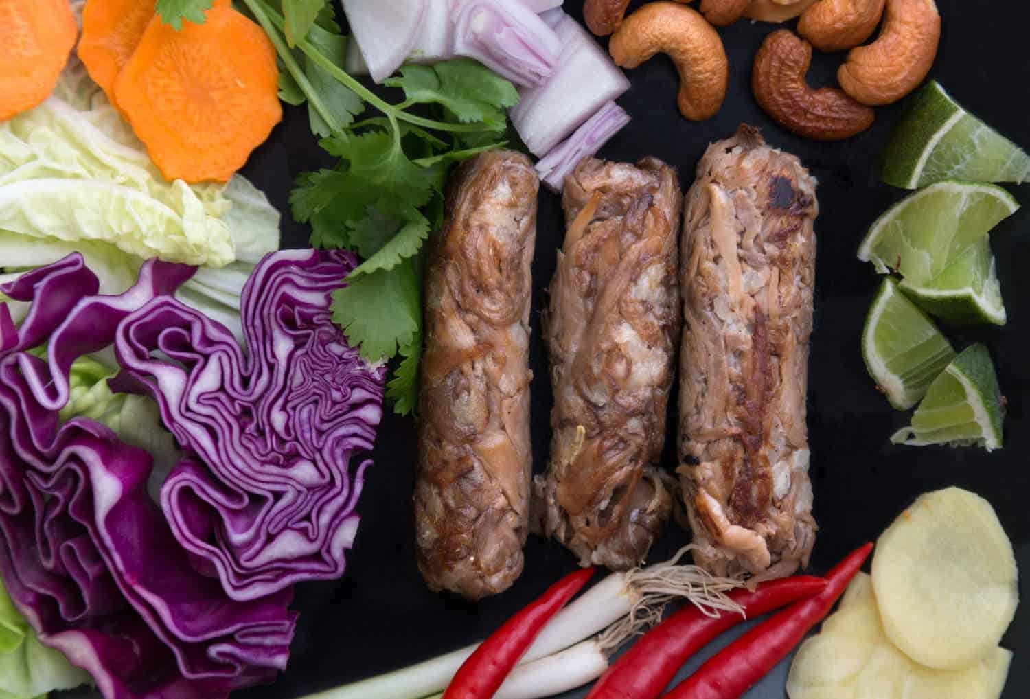 Naem Het Thai Fermented Mushroom Sausages (แหนมเห็ด
