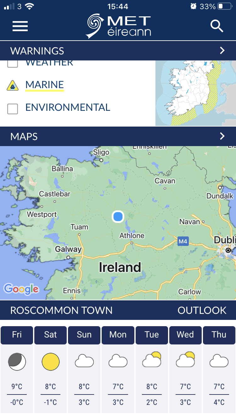 Met Éireann App Update Met Éireann The Irish Meteorological Service