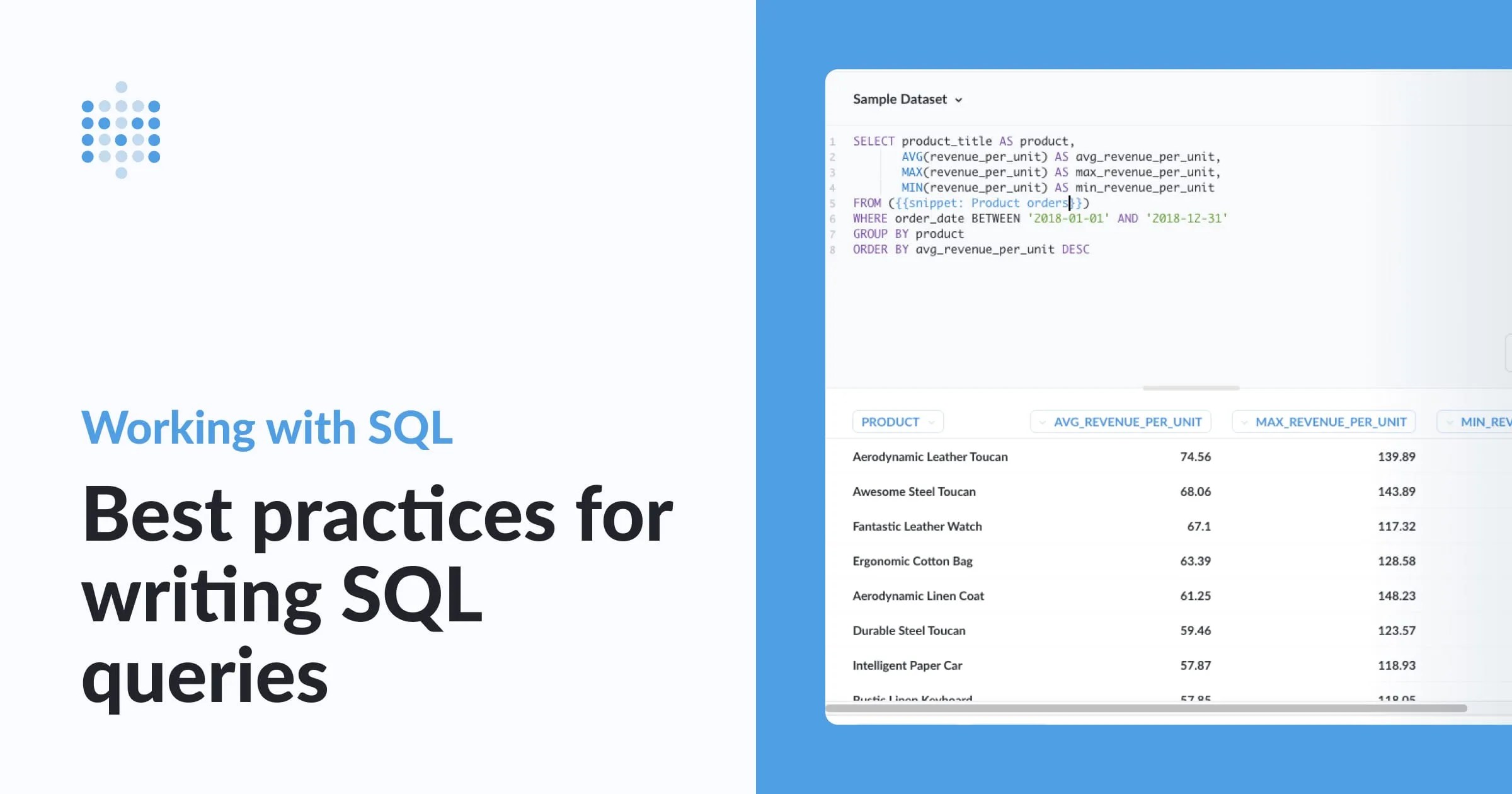 Best practices for writing SQL queries