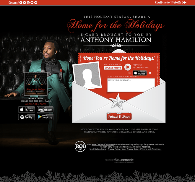 Application Spotlight Anthony Hamilton “Home for the Holidays” Card