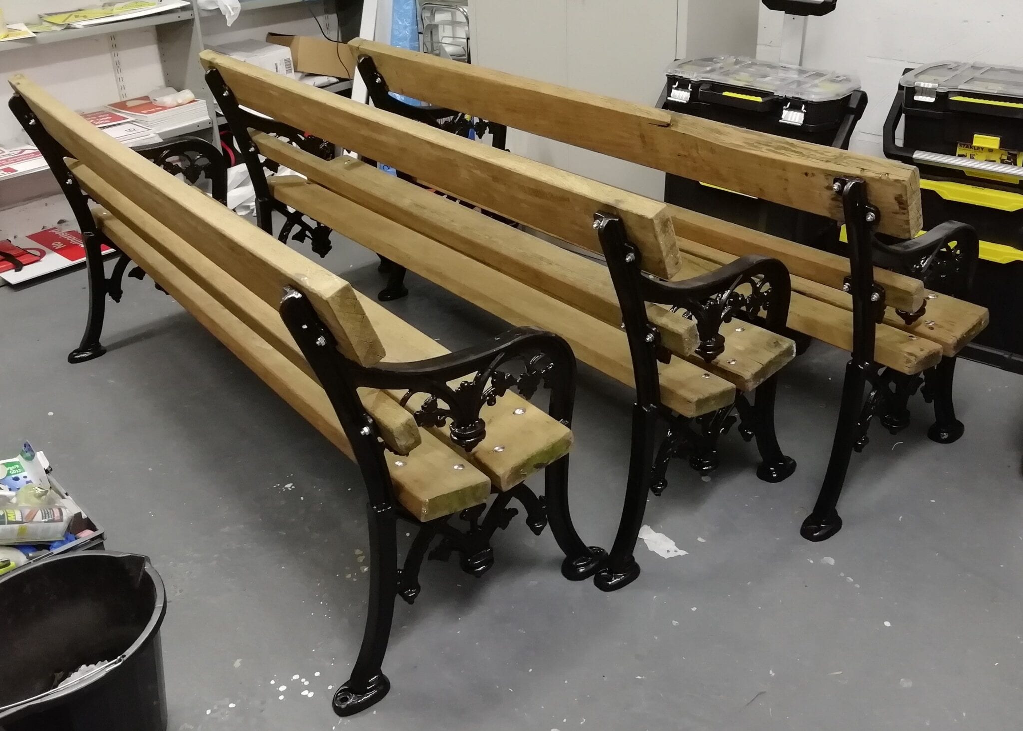 Restoration of Victorian Park Benches, London E14 Metal Fabrication