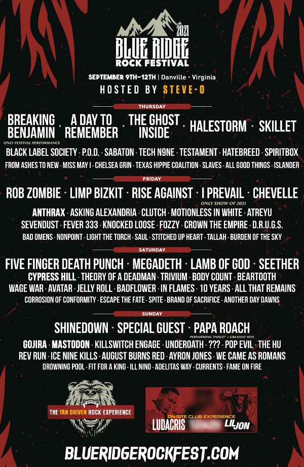 Blue Ridge Rock Festival announce daily lineups MetalNerd