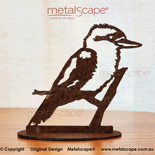 Kookaburra in Tree Ornament on Stand Metalscape Gardenscape