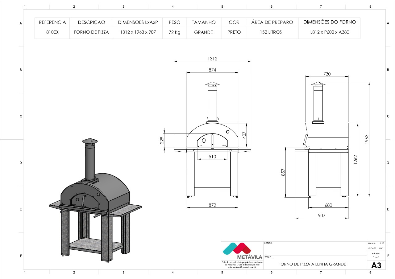 Forno de Pizza Napoli 810EX Metávila