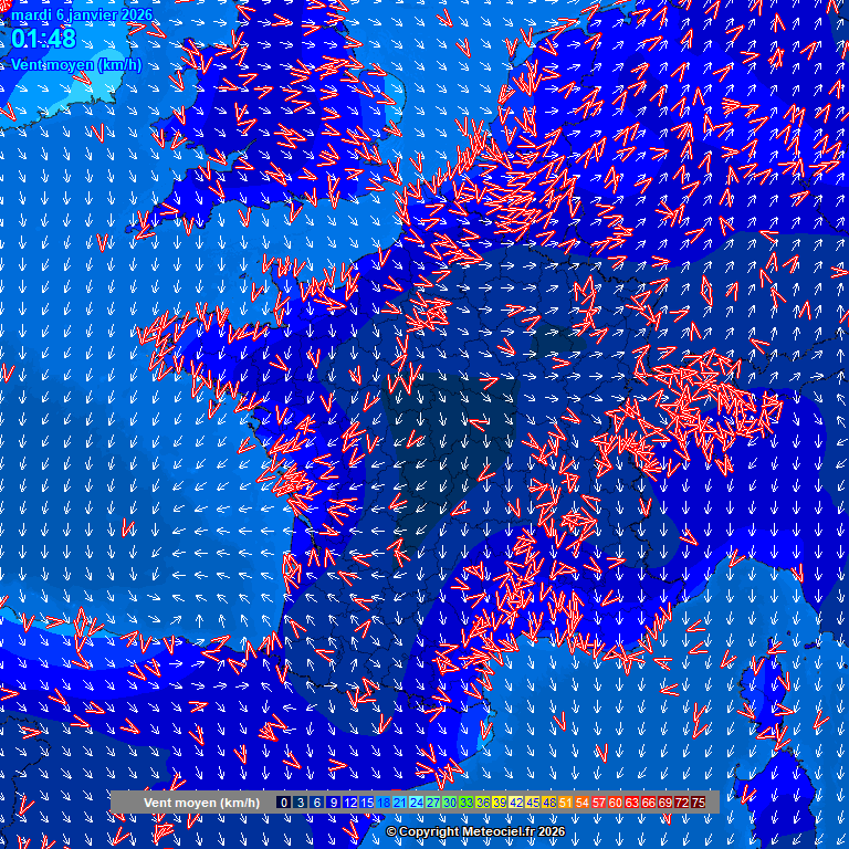Meteociel Meteociel Observations du vent moyen en en temps réel