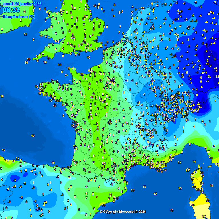Meteociel Températures observées en France en temps réel