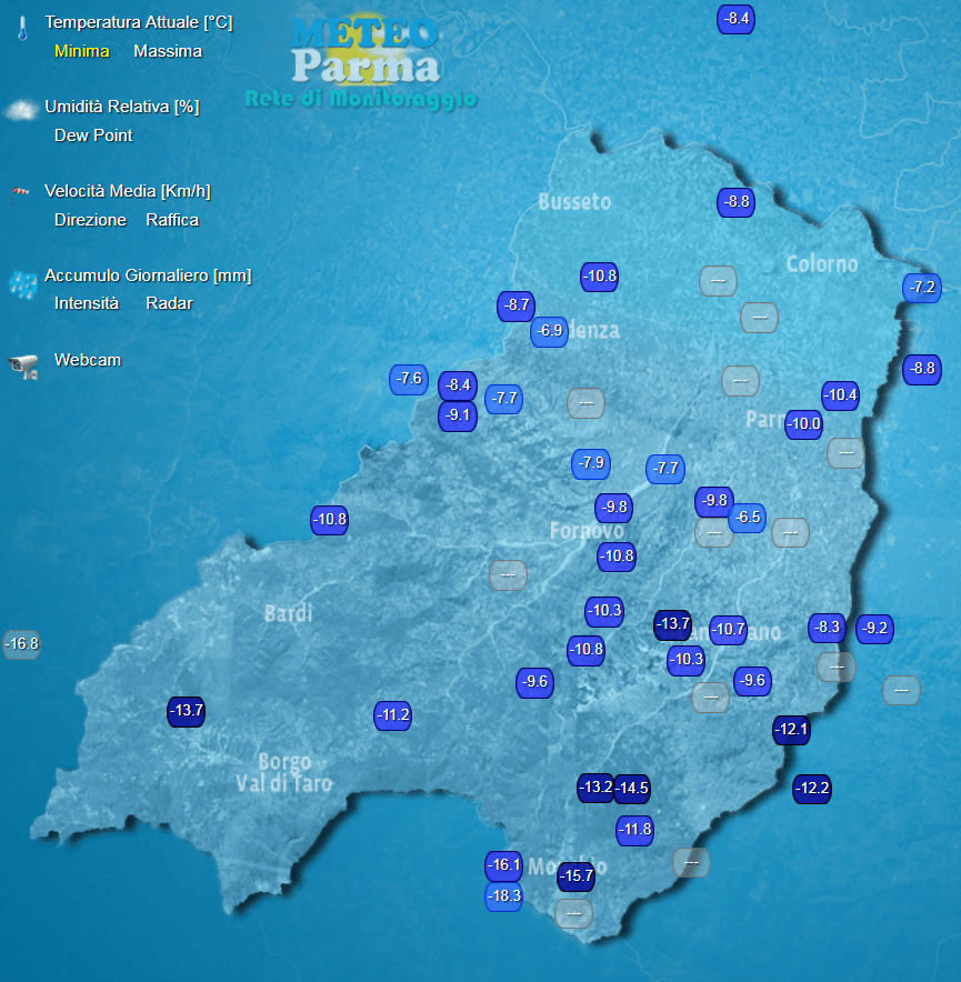 Meteo Parma Provincia di Parma