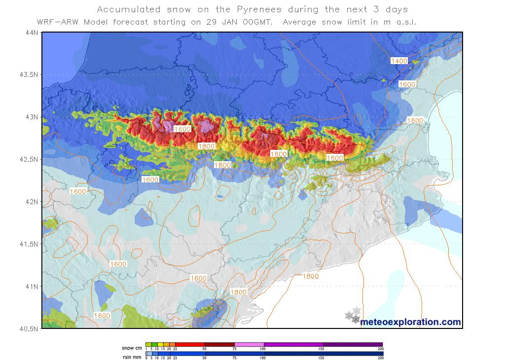 Beaucoup de pluie, de vent et de neige à haute altitude jusqu’à lundi ! Météo Pyrénées