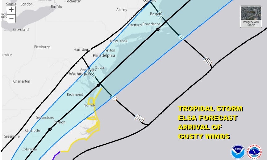 Severe Weather Risk Again Today Elsa Will Move Up East Coast Rain Late