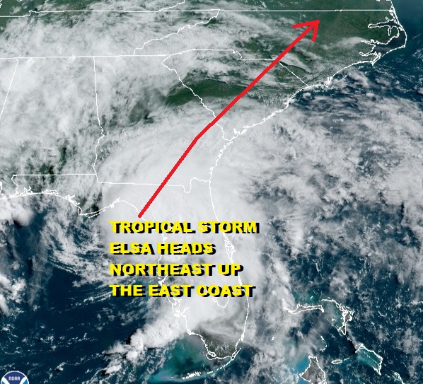 Tropical Storm Elsa Landfalling, Warnings Watches Extended Northward Up