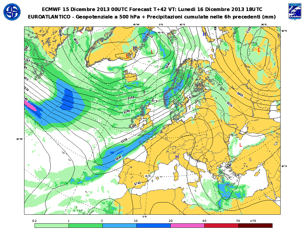Le previsioni meteo e le mappe dell'aeronautica militare fino a sabato